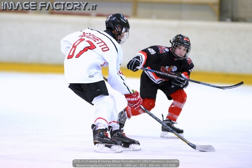 2015-11-21 Aosta B-Hockey Milano Rossoblu U14 2358 Francesco Cecchetto
